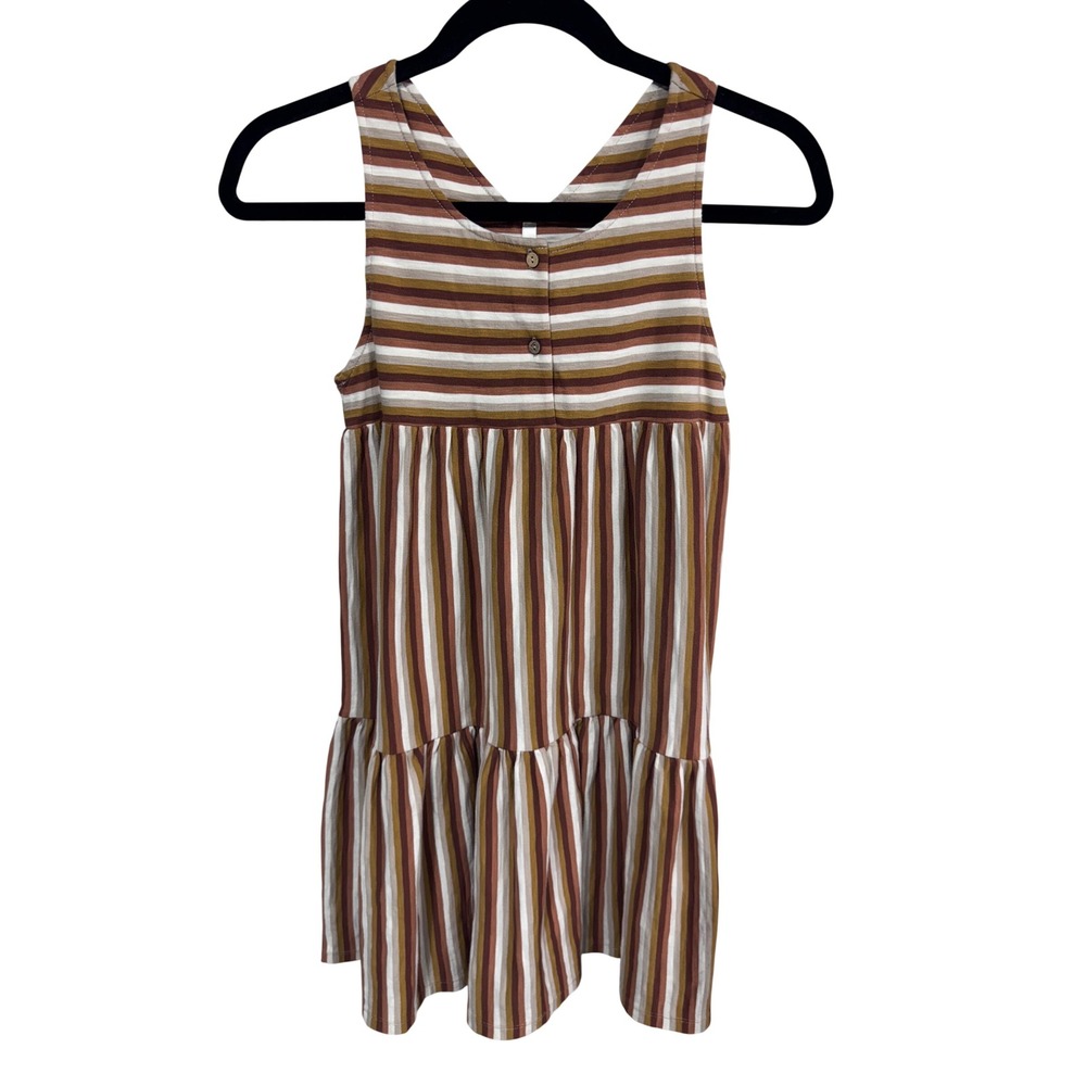 Rylee + Cru Kids 10-12Y Multicolor Striped‎ Sleeveless Dress Tiered Boho New